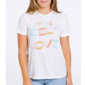 Golden Hour brand More Self Love white graphic T-shiet SZ SM EUC